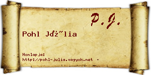 Pohl Júlia névjegykártya